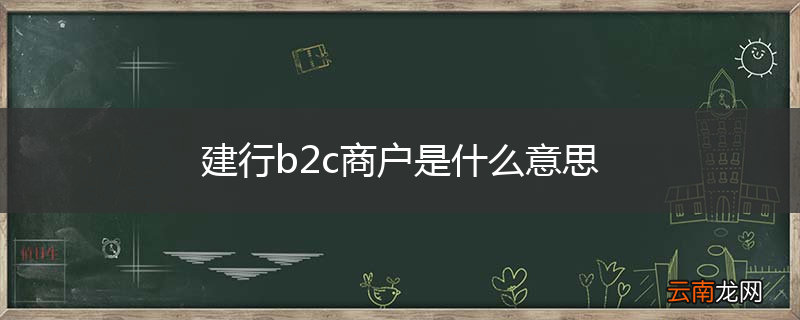 建行b2c商户是什么意思
