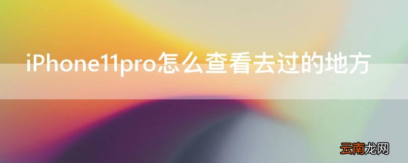iPhone11 Pro Max怎么查看去过的地方
