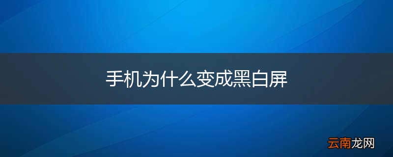 手机为什么变成黑白屏