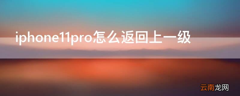 苹果11pro怎么返回上一级 iPhone11pro怎么返回上一级