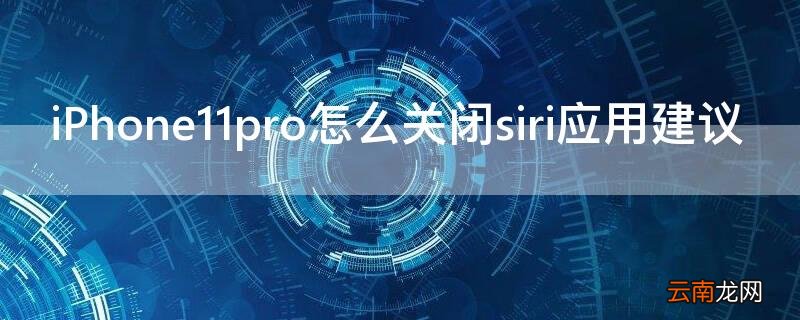 iPhone11 Pro Max怎么关闭siri应用建议
