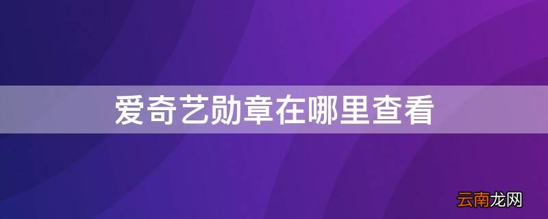 爱奇艺勋章在哪里查看啊 爱奇艺勋章在哪里查看