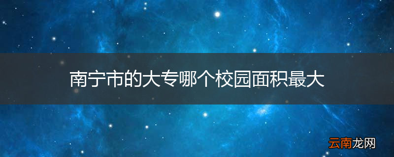 南宁市的大专哪个校园面积最大