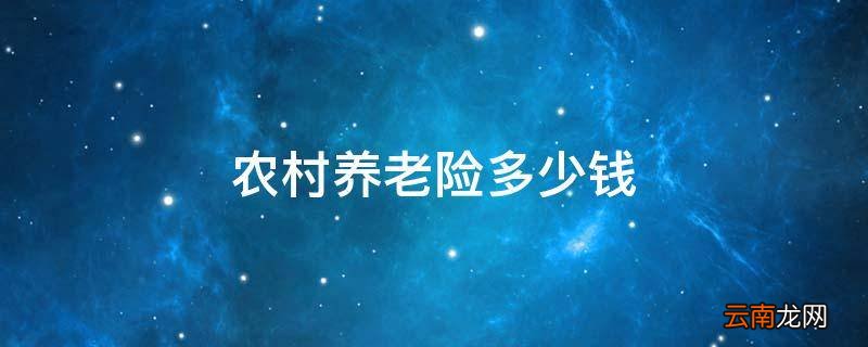 农村养老险多少钱