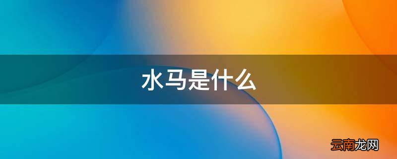 水马是什么