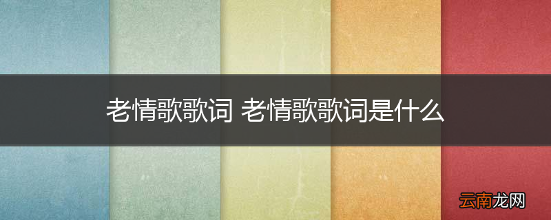 老情歌歌词 老情歌歌词是什么