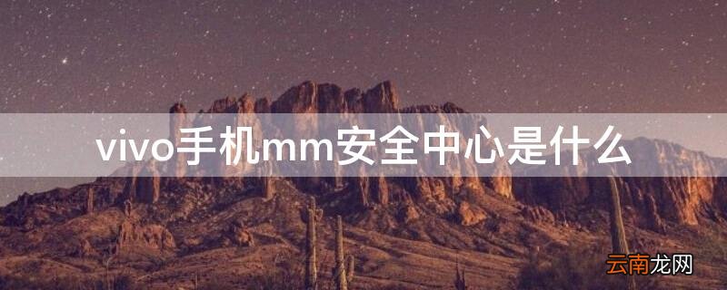 vivo安全中心官网首页 vivo手机mm安全中心是什么