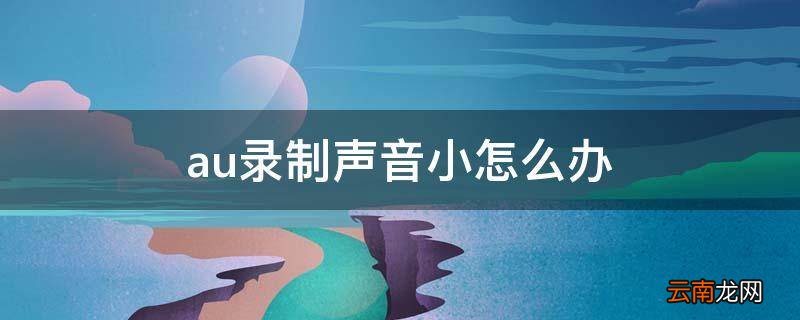 au录制声音小怎么办