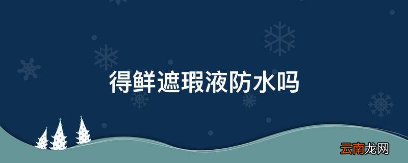 得鲜遮瑕液防水吗