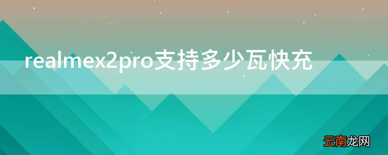 realmex2pro支持多少w快充 realmex2pro支持多少瓦快充