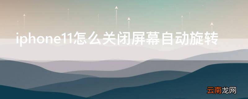 iPhone11怎么关闭屏幕自动旋转 iphone11怎么关掉屏幕自动旋转