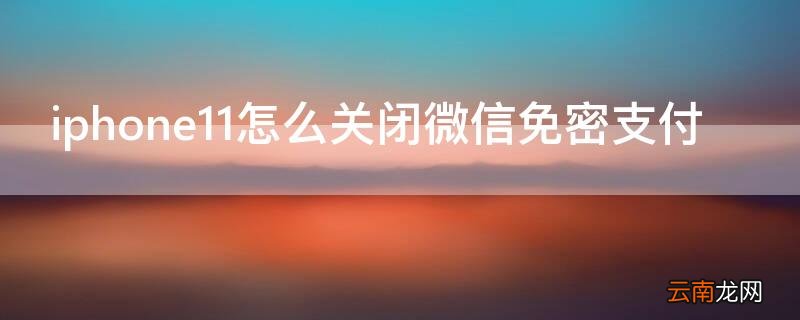 iPhone11怎么关闭微信免密支付 iphone11微信免密支付怎么设置
