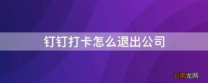 钉钉打卡怎么退出公司组织 钉钉打卡怎么退出公司