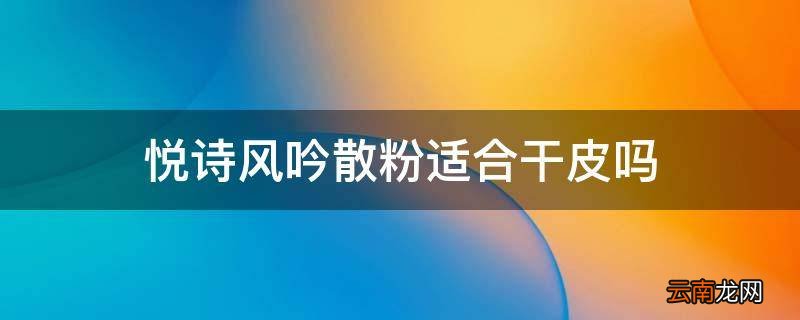 悦诗风吟散粉适合干皮吗