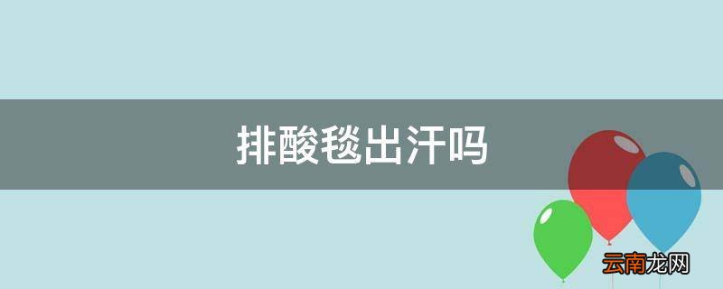 排酸毯出汗吗