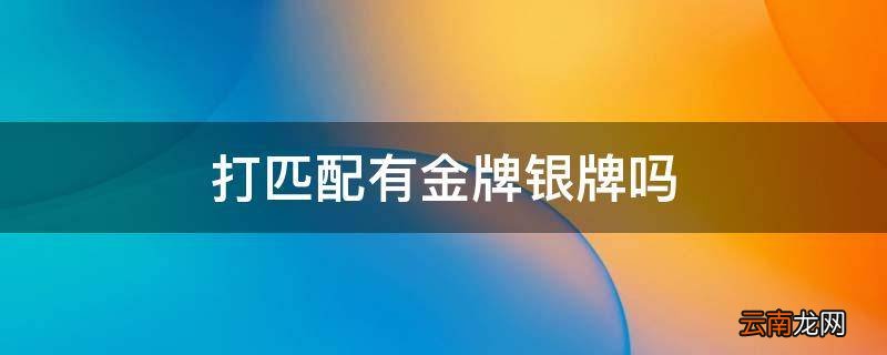 打匹配有金牌银牌吗