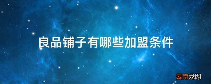良品铺子有哪些加盟条件