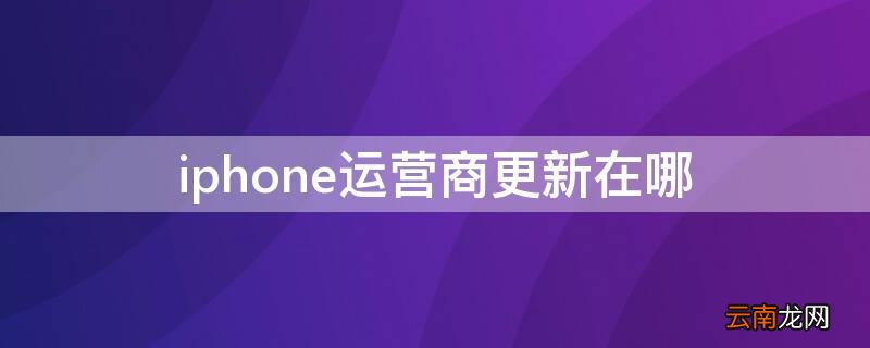 iphone运营商设置更新是什么 iPhone运营商更新在哪