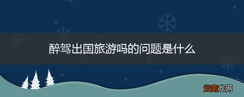 醉驾出国旅游吗的问题是什么