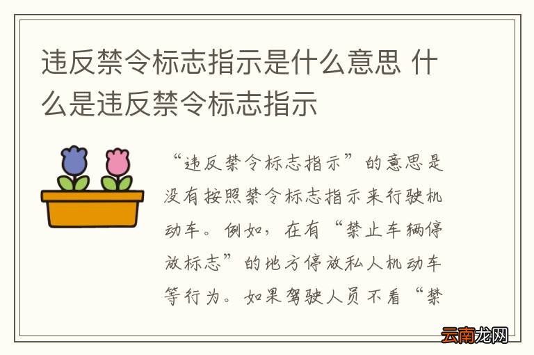 违反禁令标志指示是什么意思 什么是违反禁令标志指示