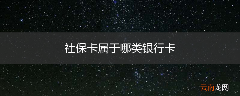 社保卡属于哪类银行卡