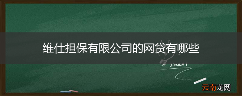 维仕担保有限公司的网贷有哪些