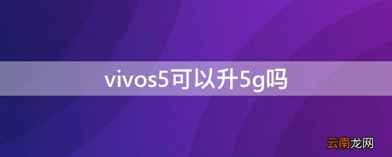 vivos5支不支持5g vivos5可以升5g吗