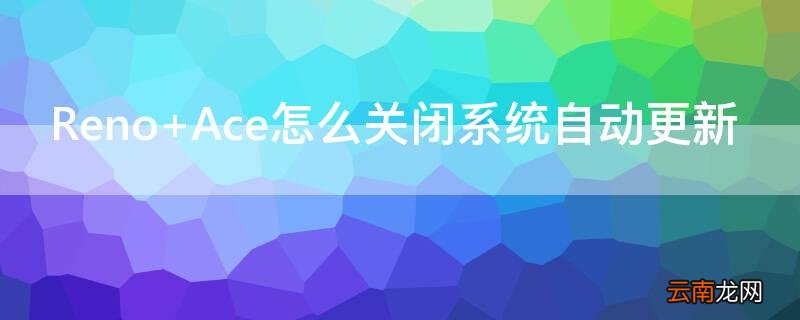 Reno Ace怎么关闭系统自动更新