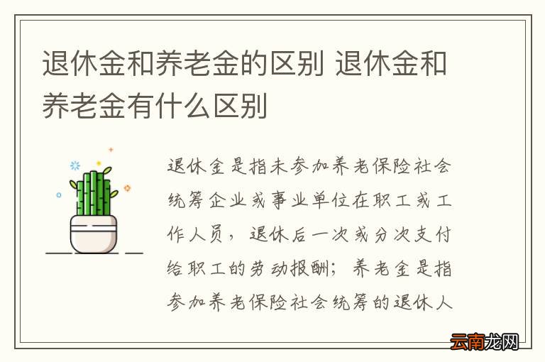 退休金和养老金的区别 退休金和养老金有什么区别