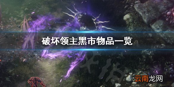 破坏领主黑市有什么作用 破坏领主黑市物品一览_网