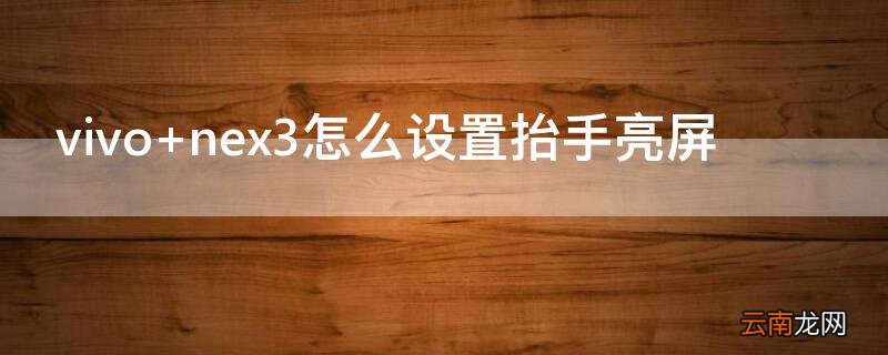 vivo nex3怎么设置抬手亮屏