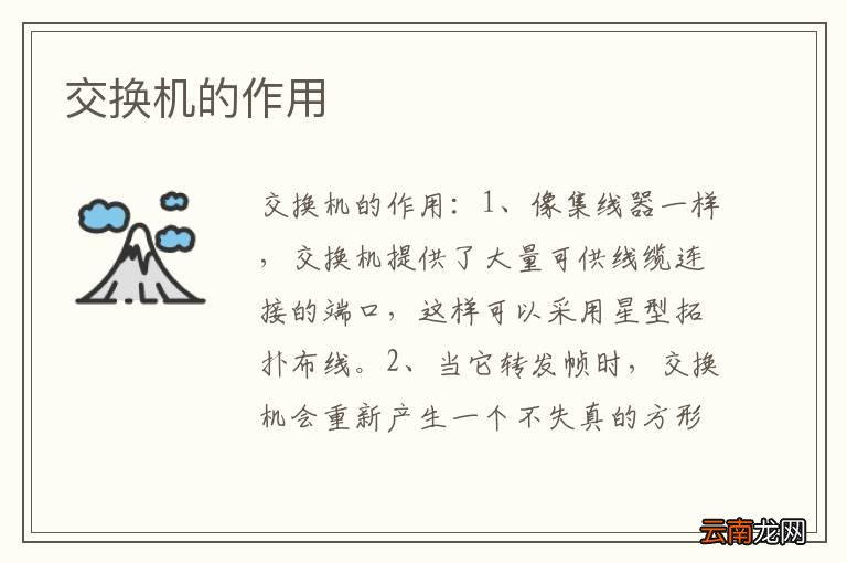 交换机的作用