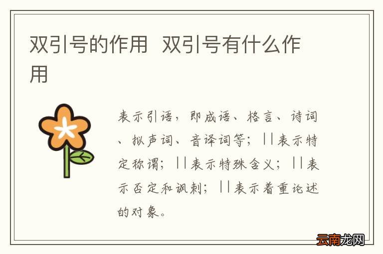 双引号的作用双引号有什么作用