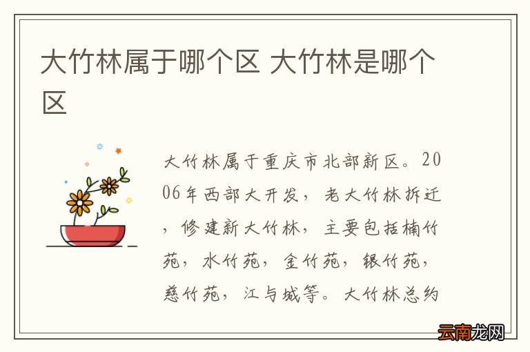大竹林属于哪个区 大竹林是哪个区
