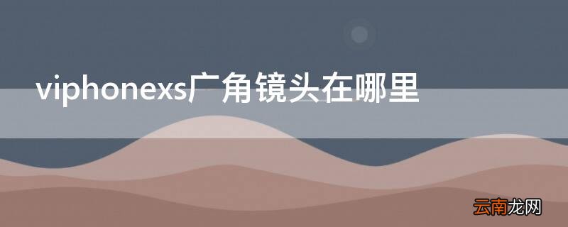viPhonexs广角镜头在哪里