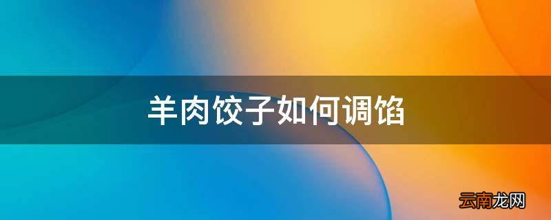 羊肉饺子如何调馅