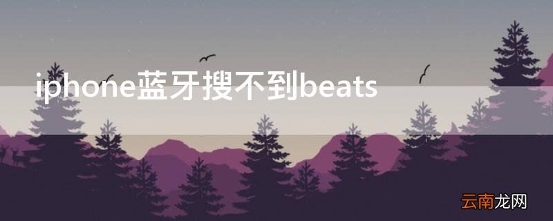 iPhone蓝牙搜不到beats iphone蓝牙搜不到beats耳机