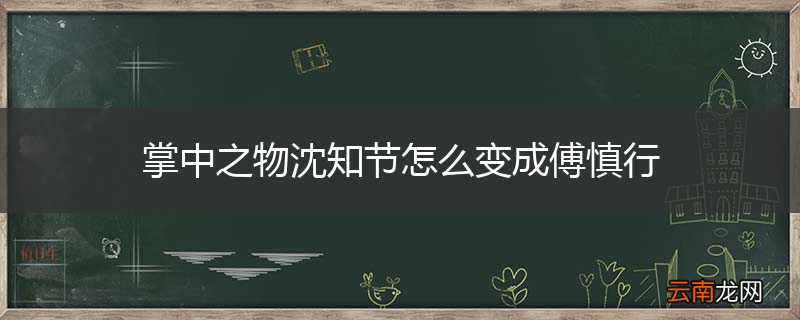 掌中之物沈知节怎么变成傅慎行