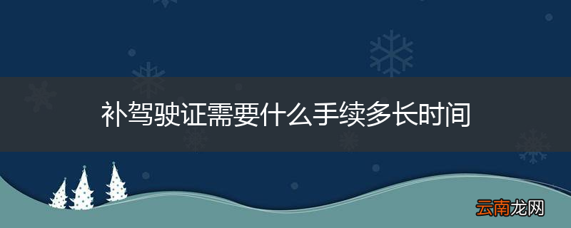 补驾驶证需要什么手续多长时间