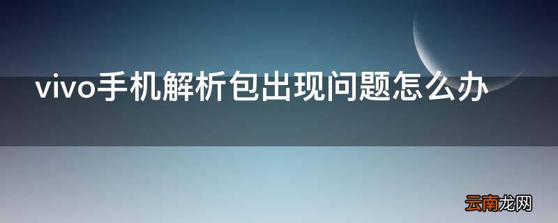 vivo手机解析包出现问题怎么办