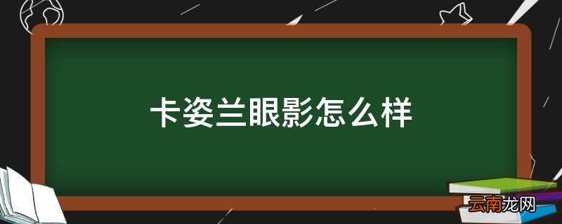 卡姿兰眼影怎么样
