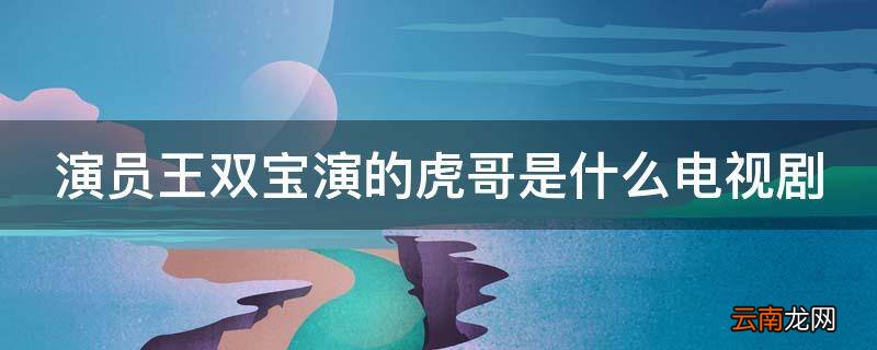 演员王双宝演的虎哥是什么电视剧