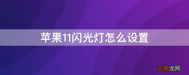 苹果手机11闪光灯怎么设置 iPhone11闪光灯怎么设置