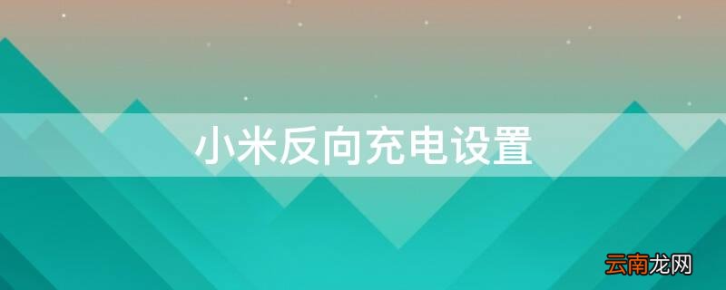 小米反向充电设置