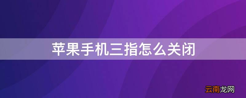 iPhone手机三指怎么关闭 苹果手机三指轻点撤销怎么关闭