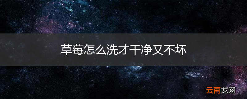 草莓怎么洗才干净又不坏