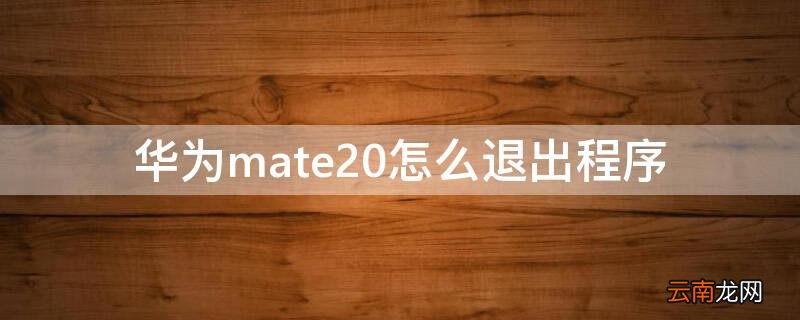 华为mate20怎么退出程序 华为mate20pro如何退出程序