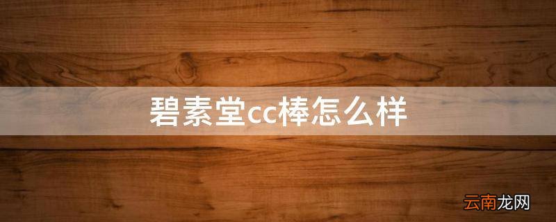 碧素堂cc棒怎么样