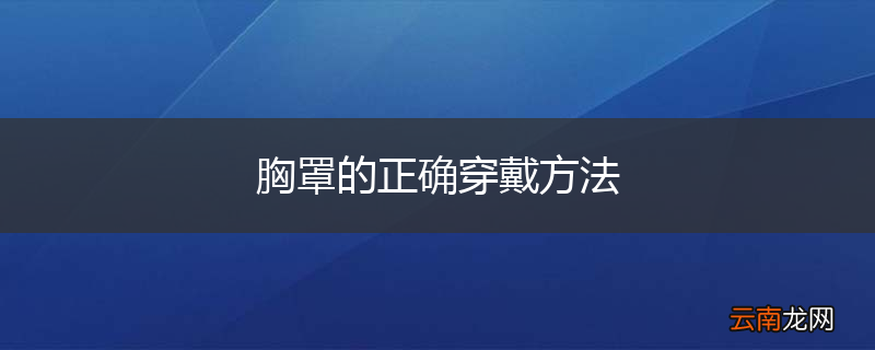 胸罩的正确穿戴方法