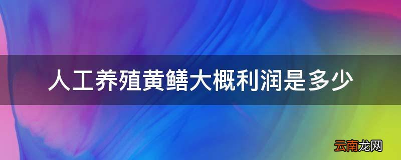 人工养殖黄鳝大概利润是多少